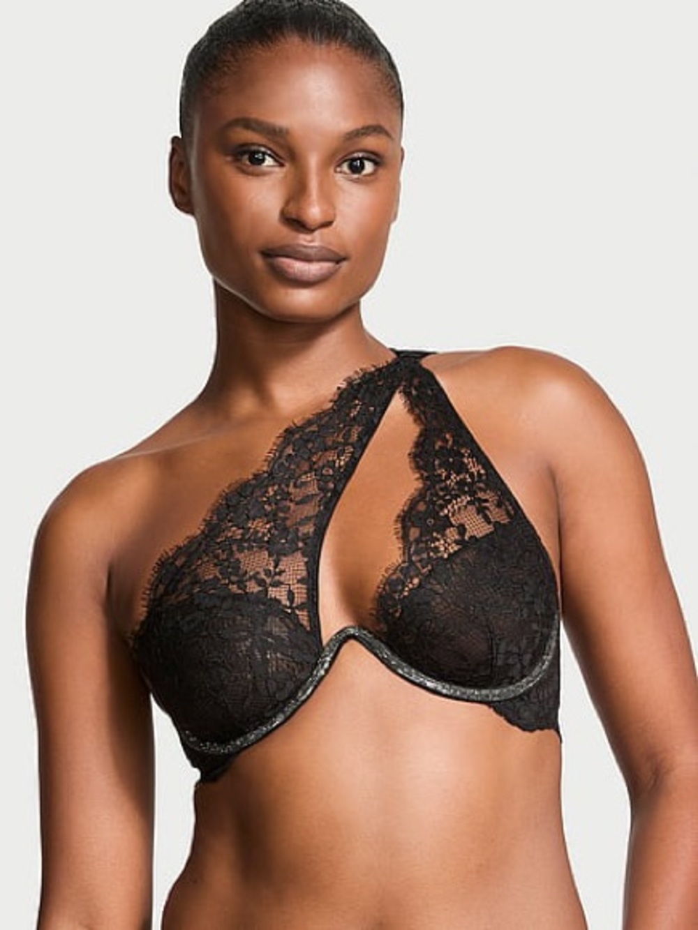 Victoria Secret DREAM ANGELS
Twinkle Lace One-Shoulder Monowire Bra sz-S DD 34DD